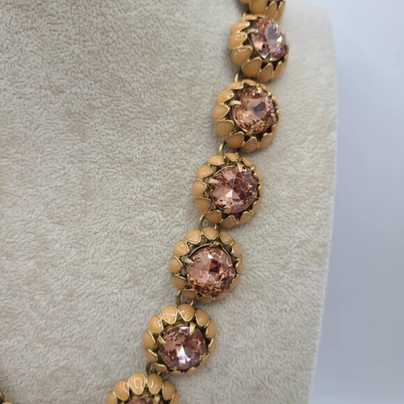 J Crew Pinkish Neutral Enamel with Citrine Colored Crystals Cupcake Necklace - Picture 6 of 11